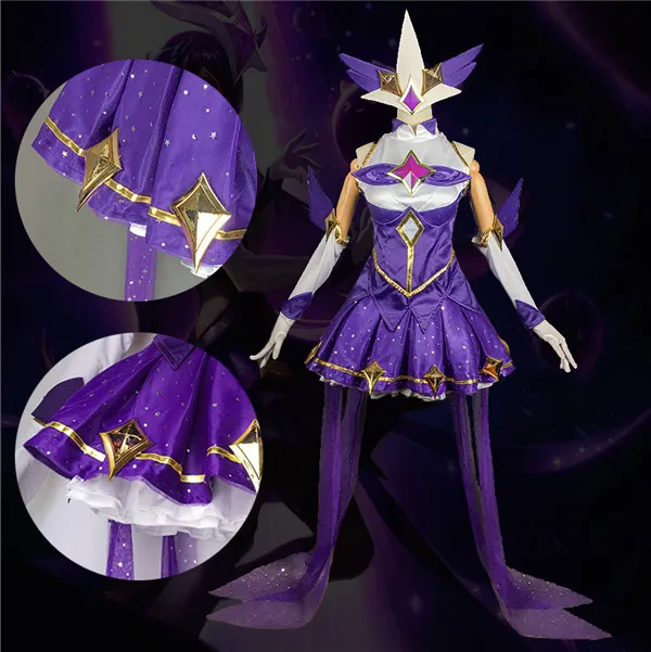 

The Popular Game LOL Cosplay Costume Guardian of the Star The Dark Sovereign Syndra Dress Full Sets A