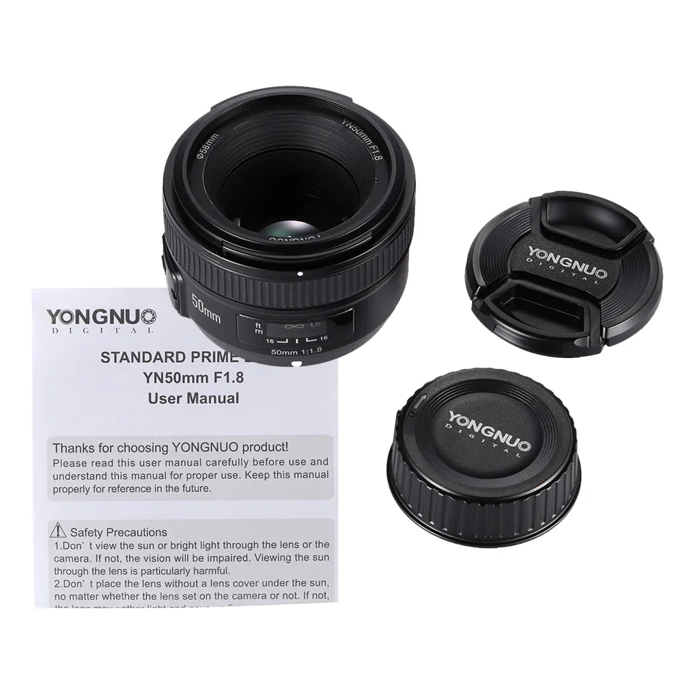 Объектив YONGNUO YN50mm F1.8 с большой апертурой и автофокусом для Canon Nikon D800 D300 D700 D3200 D3300 D5100 D5200 D5300 DSLR Объектив камеры