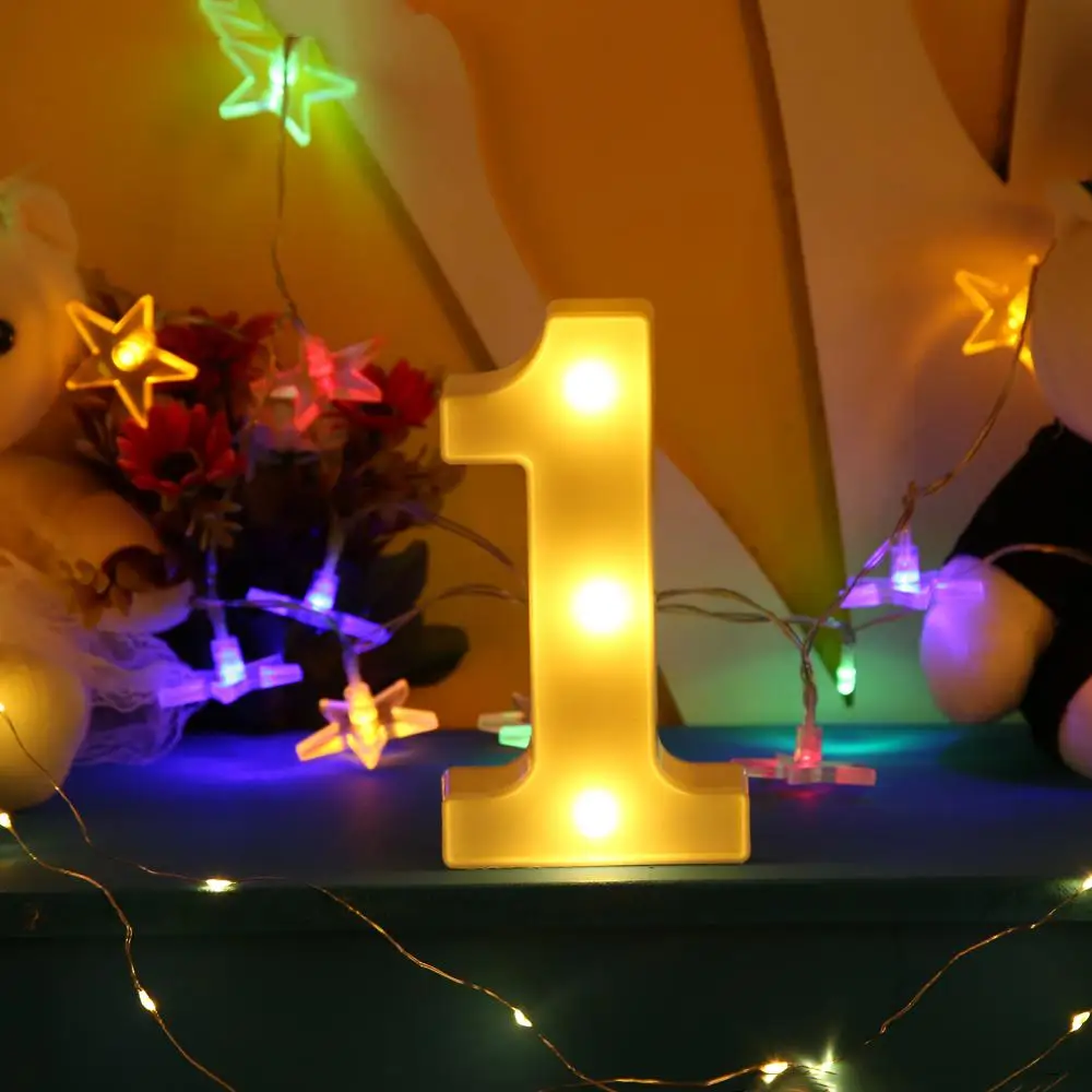 Светодиодный светильник с буквами и алфавитом для свадьбы, дня рождения, рождественской вечеринки, украшение огнями, светящийся светодиодный светильник с цифрами 26 английского алфавита - Цвет: 1