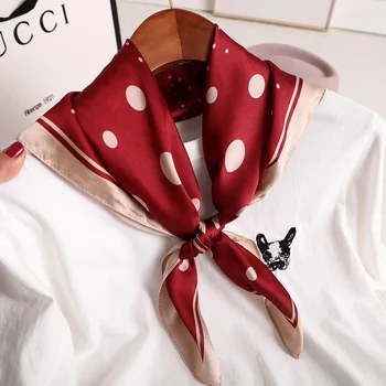 

2019 Autumn And Winter Imitated Silk Fabric Scarf Medium-length Comfortable Breathable Scarf WOMEN'S College Style Sun-Protectio