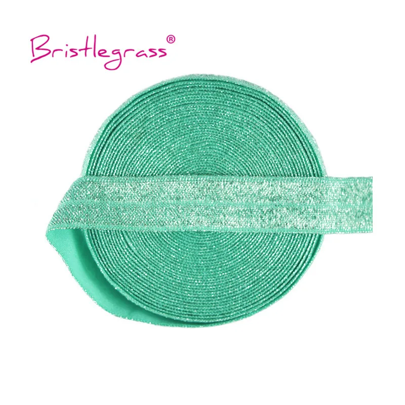 BRISTLEGRASS Combo 9 ярдов 5/8 &quot15 мм Серебряная блестящая повязка на голову из спандекса