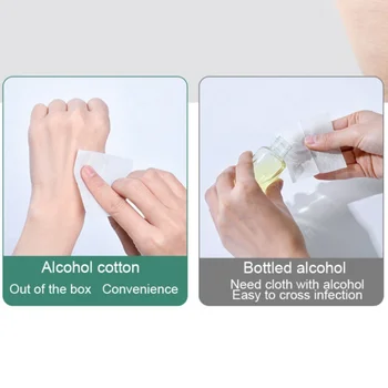 

Alcohol Cotton Sheet 75 Degree Disposable Medical Portable Sterilization Wipe Mobile Phone Cleaning Wipes Large Size 200pc / Box