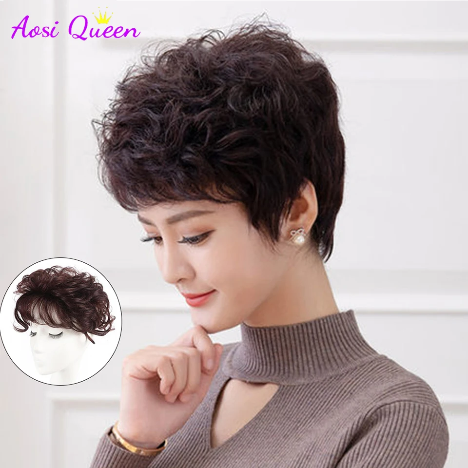 SyntheticAir Hair Bangs Edge Clipped In Bangs Extended Hair Piece Wig Cut Top Loss To Cover Gray Increase Volume synthetic wigs synthetic bangs synthetic hair extension