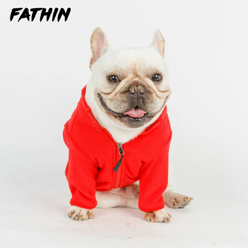 Модная весенне-осенняя зимняя одежда для собак куртка на молнии Мягкая хлопковая французская одежда для бульдога пальто костюм для мопса XS-FB