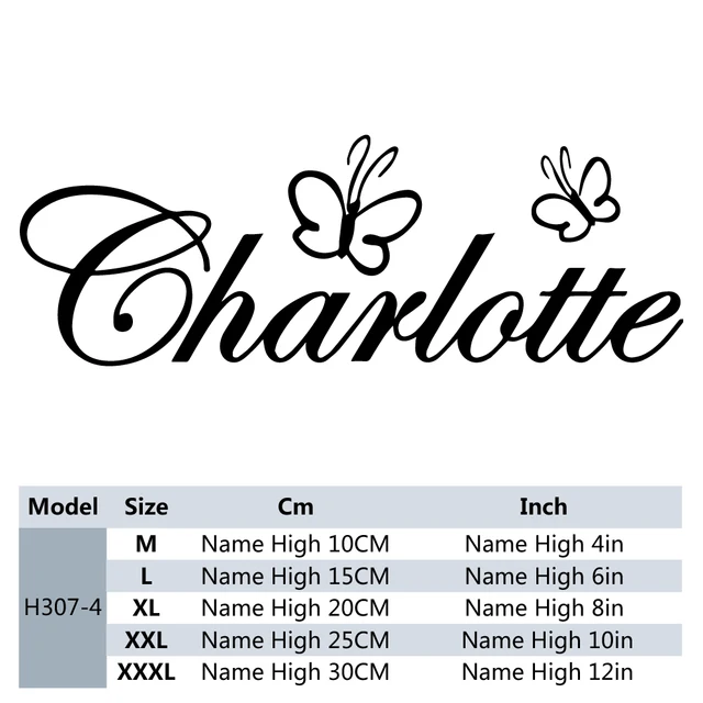 Personalized Custom Name Butterfly Heart-shaped Wall Stickers For Nursery Kids Room Decoration Vinyl Stickers Bedroom Home decor H307-4