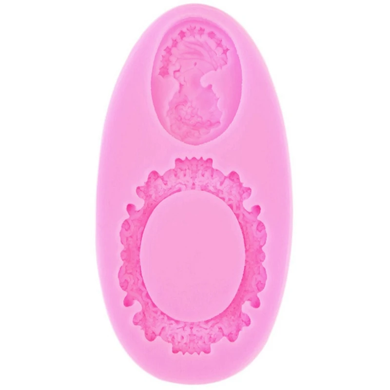 

Oval Cameo & Oval Frame Fondant Mold Miniature Frame Silicone Mirror Sugar Fondant Cake Decorating Tools Baking Silicone