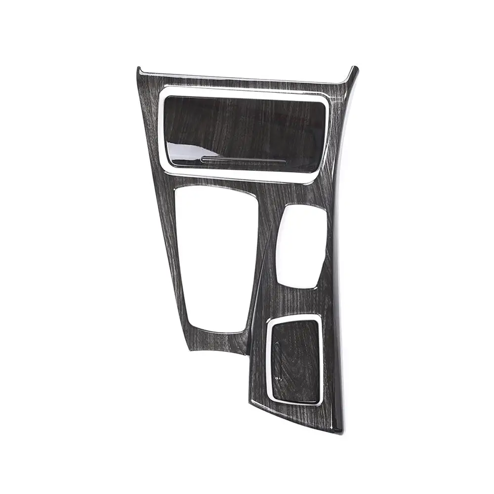 3pcs Black Wood Grain ABS Center Console Gear