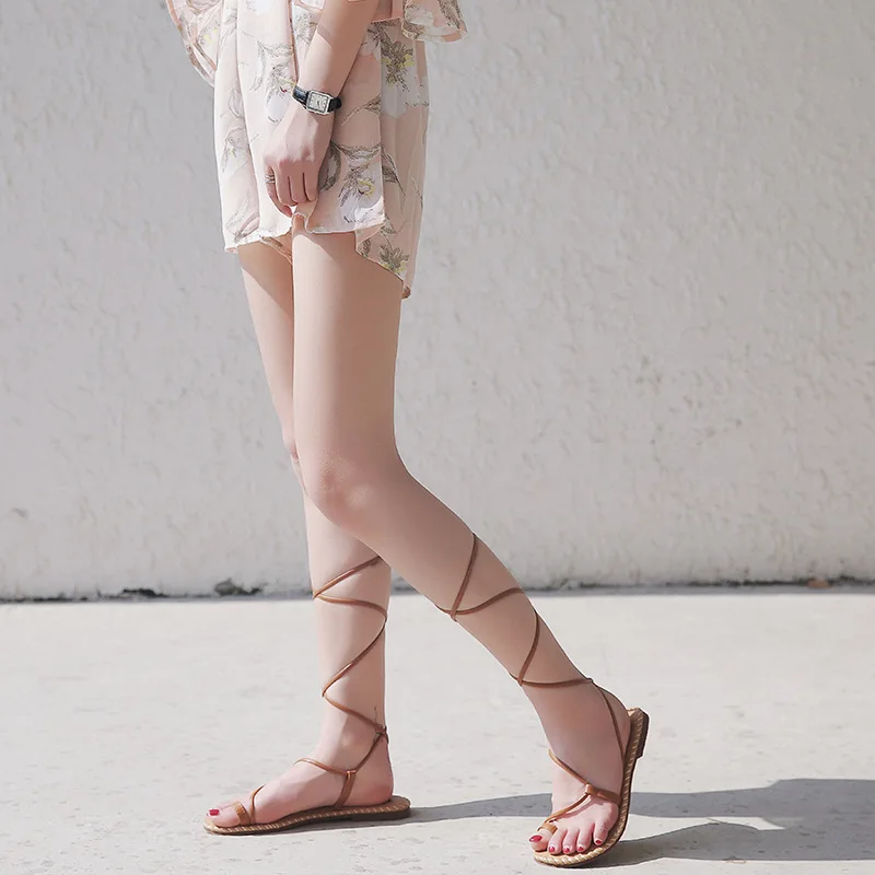 

Flat 2018 Summer New Style Korean-style Split Toe Bandage Cloth Versatile Casual Sandals