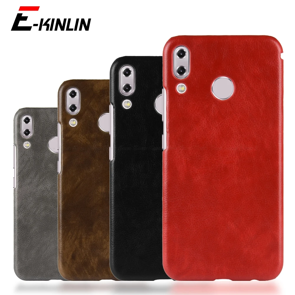 Ультратонкий Жесткий чехол-накладка из кожи личи для Asus ZenFone 5 5Z 6 ZE620KL ZS620KL ZS630KL