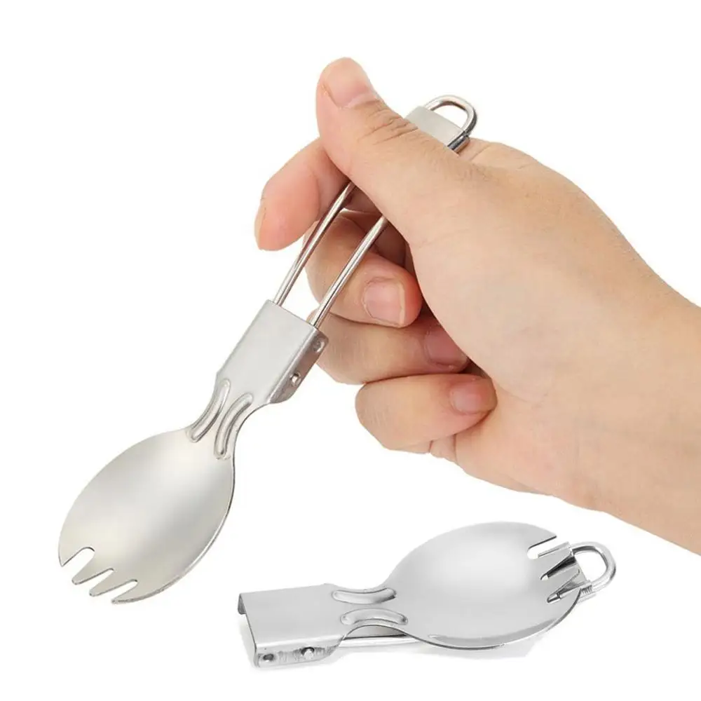

Camping Foldable Spoon Fork Stainless Steel Spoon iking cooking Portable Tableware Household Outdoor Camping equipment Tableware