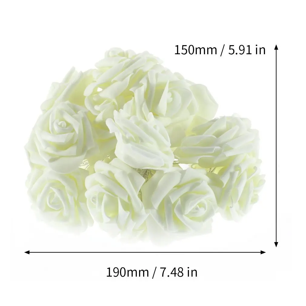 OUTAD 20 LED Novelty Rose Flower Fairy String Lights Wedding Garden Party Valentine's Day Decoration with battery box