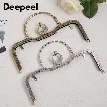 

1pc Deepee 26.5cm Big Size Bag Handles Sewing Brackets Perforated Embossed Kiss Clasp Purse Frame Handbag Hardware Accessory