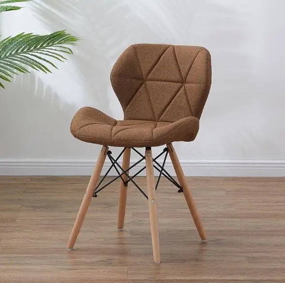 2 шт./лот, креативный стул, современный минималистичный, домашняя спинка офисного кресла, стул для макияжа, стол, стул, скандинавский обеденный стул - Цвет: Brown