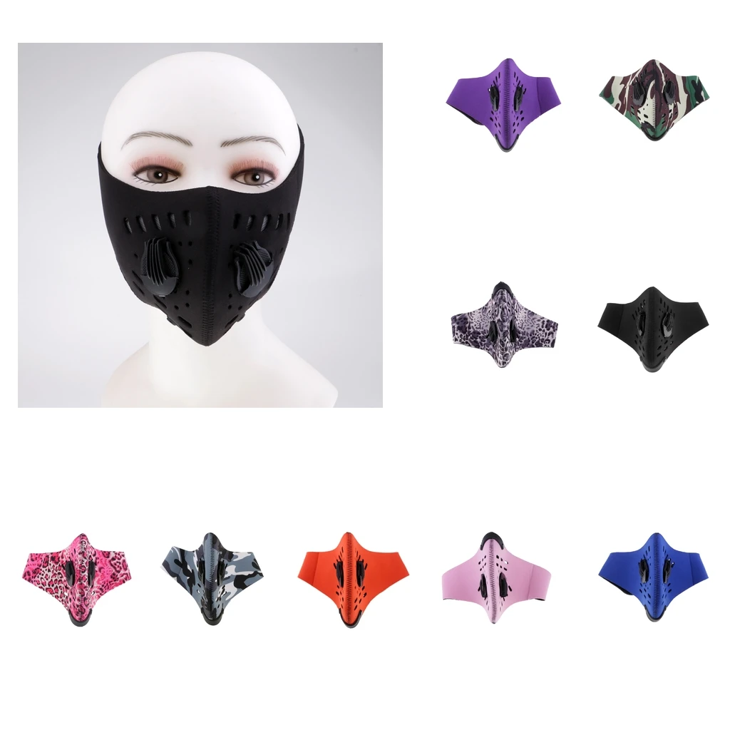 Workout Face Mask Cycling Dust Windproof Activated Carbon Mouth Muffle with Valve Filter Both for Women& Men