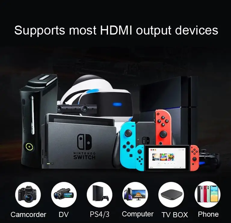 Захват видеокарты HDMI захват потоковой VHS Плата ЗАХВАТ USB 2 0 карты рекордер коробка