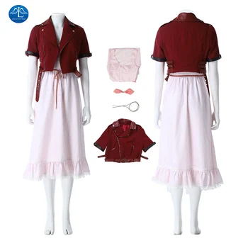 

Game Final Fantasy VII Cosplay Aerith Gainsborough Costume Fancy Dress Skirt Halloween Costumes For Women Carnival Adult Boots