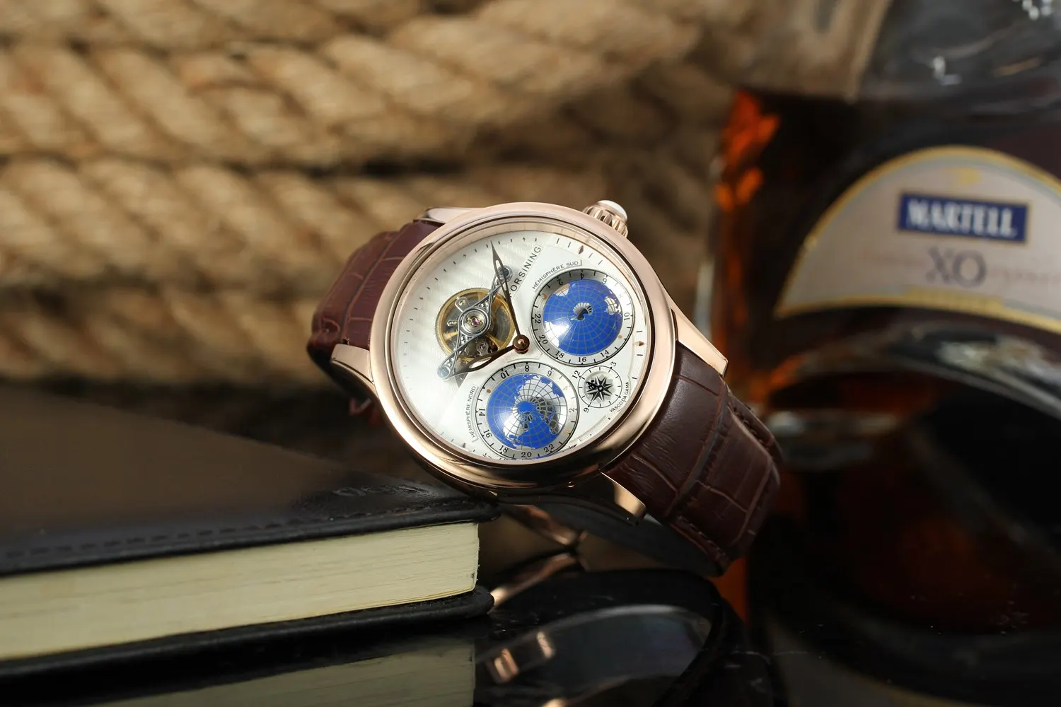 Для мужчин s часы люксовый бренд Топ FORSINING Tourbillon автоматические механические наручные часы Уникальный дизайн теллурион узор кожа