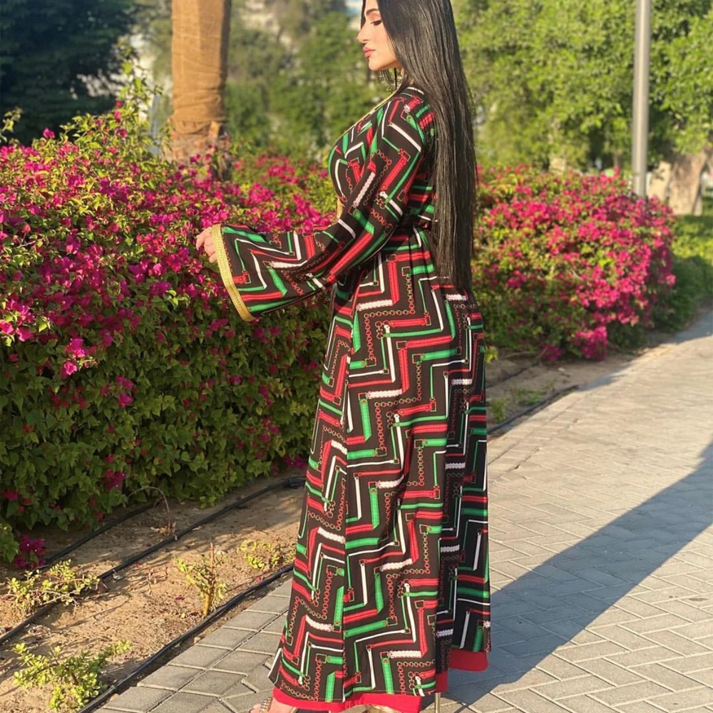 Chain Print Kimono Abaya Duster 