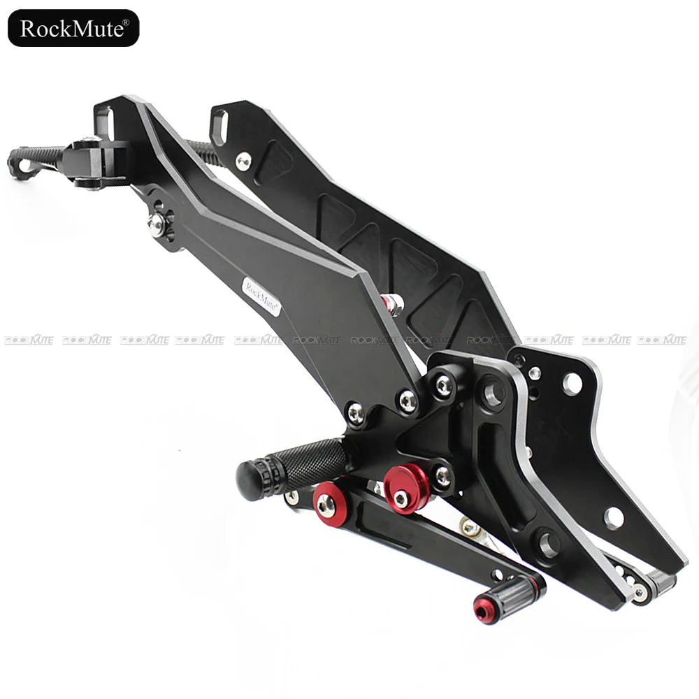 Black Гоночный мотоцикл Rearsets для Kawasaki Z800 2013 Регулируемый рычаг для ног рычаг переключения тормоза педальные подложки для ног задний Набор - Цвет: Black