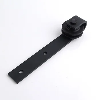 

2pcs Carbon Steel Sliding Wheels Door Track Hardware Bedroom Wardrobe Rail Kit Wall Mount Black For Bedroom Wardrobe