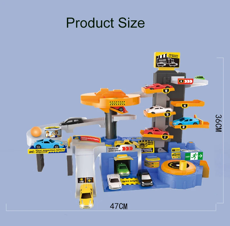 Автомобильное здание вагон детская Парковка Игрушка костюм большой Многоэтажный гараж подъем и падение завод по производству