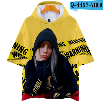 

Outwear Hip Hop Billie Eilish summer Hooded T shirts Men/Women Spring Clothes Ventilate High Quality t shirts Tops
