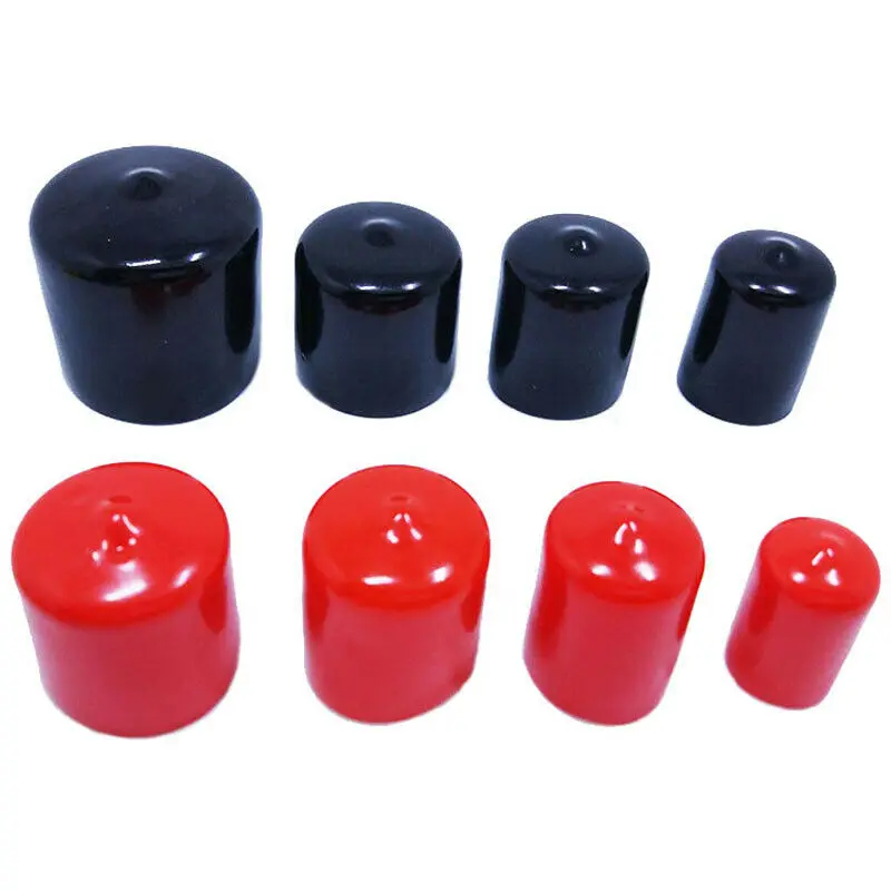20PCS Black Vinyl Rubber Round End Cap PVC Plastic Cable Wire Waterproof Cover Steel Pole Tube Pipe Thread Protection Caps | Мебель