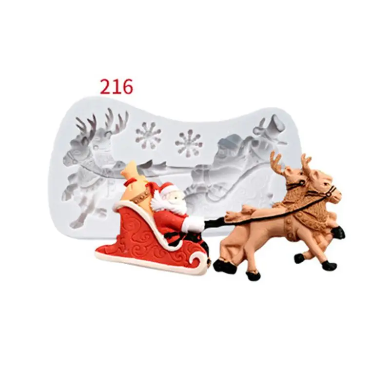 

4pcs/set 3D Christmas Tree Deer Silicone Fondant Mold Cake Chocolate Decorating