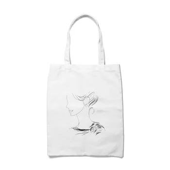 

Canvas New Design Women Casual Shopping Bag Daily Use Reusable Greocery Bag Pouch Elegant Women Print Tote Eco Shopper Bags