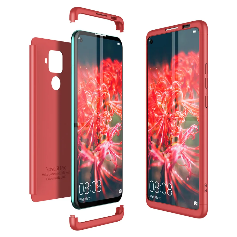 3 в 1 360 Полный корпус крышка Роскошные, жесткие, ПК чехол для huawei mate 30 lite чехол анти-падение противоударный чехол для huawei mate 30 lite