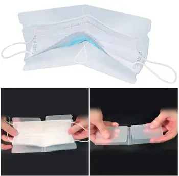 

10Pcs Portable Folding Transparent Disposable Mask Storage Folder Clip Organizer Windproof, dustproof and anti-spitting
