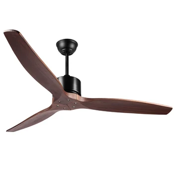 

52 inch luxury ceiling fan Without Light Home Bedroom living Room Fan 220v Wood Remote Control 3 wooden blades