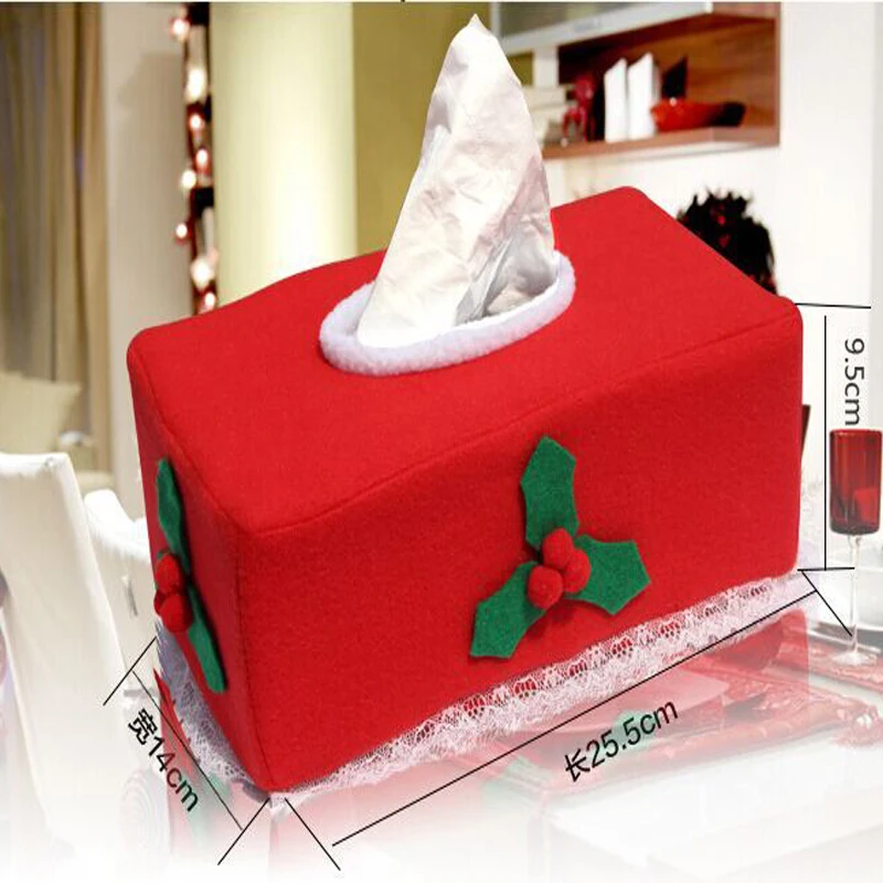 

New Belt/Clover Pattern Merry Christmas tissue box cover Christmas home decoration Creative napkin holder 2 Styles for choice