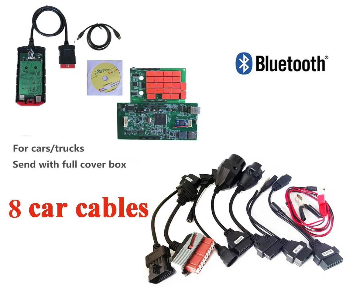V9B with car cable Vd tcs cdp pro plus obd2 аксессуары для vd ds150e cdp,0 keygen программное обеспечение bluetooth usb автомобильный грузовик диагностический инструмент - Цвет: V9B with car cable