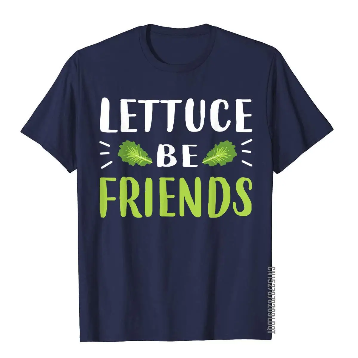 Lettuce Be Friends TShirt Vegan Funny Health__B11761navy