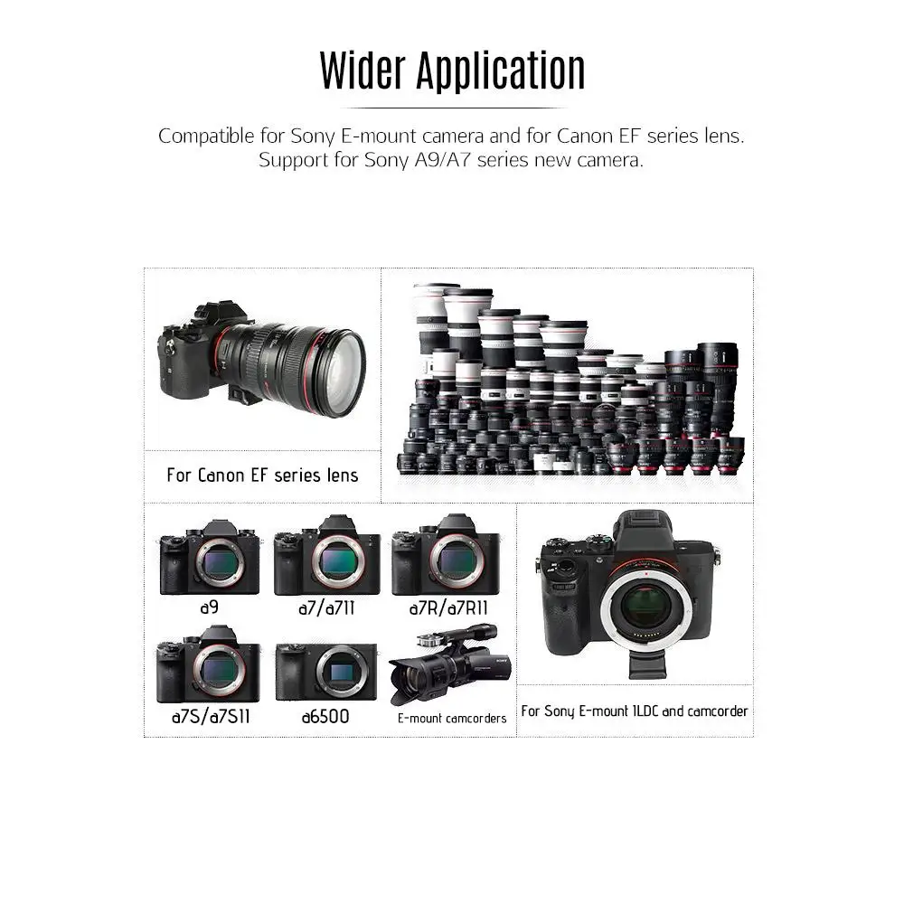 Viltrox EF-E II Авто фокус скоростной редуктор усилитель объектива адаптер для Canon EF объектив для sony NEX E A9 A7 A7R/II/III A7SII A6500 NEX7