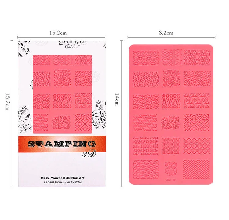 Silicone Nail Art Template - Chrome Pigment Dust
