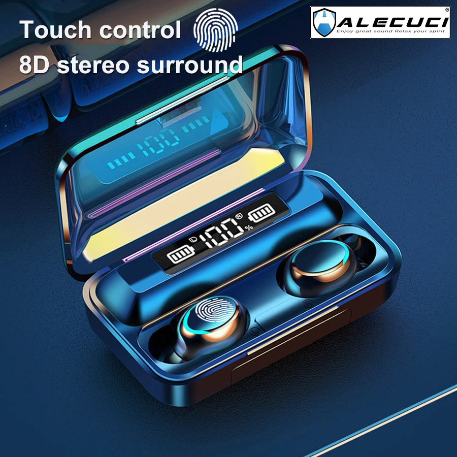 ALECUCI F9 5C беспроводные наушники Bluetooth 5 0 настоящие стерео со встроенным микрофоном