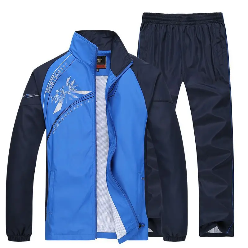 Мужские спортивные костюмы, спортивные костюмы, весенние комплекты для бега, мужская спортивная одежда для бега, фитнеса, тренировочные костюмы, теплые спортивные костюмы для бега, мужские спортивные костюмы - Цвет: TZ201 Blue