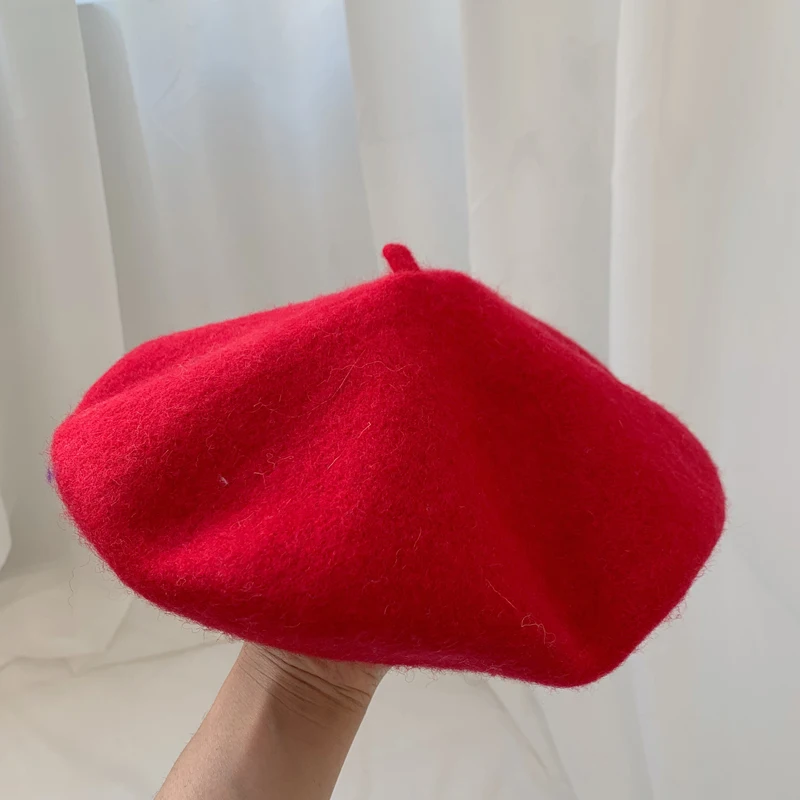 Luna&Dolphin Women 90%Wool Mushroom Rimi Blue Berets Autumn Winter Deep Eaves Knitting Artist Cap Painter Beanie Hat Sweet Color Luna&Dolphin Women 90%Wool Mushroom Rimi Blue Berets Autumn Winter Deep Eaves Knitting Artist Cap Painter Beanie Hat Sweet Color