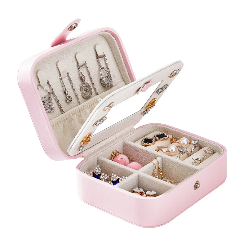 

New Style 2 Drawer Multi-layer Powerful Jewelry Box Plush PU Leather Jewelry Box