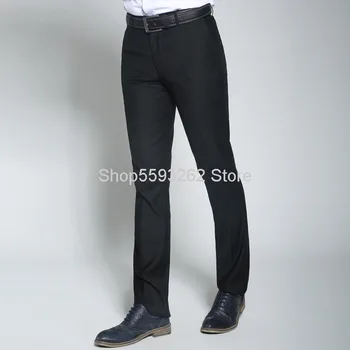 

Business Work High Quality Trousers Men Slim Fit Black Leisure Trousers Male Fashion
