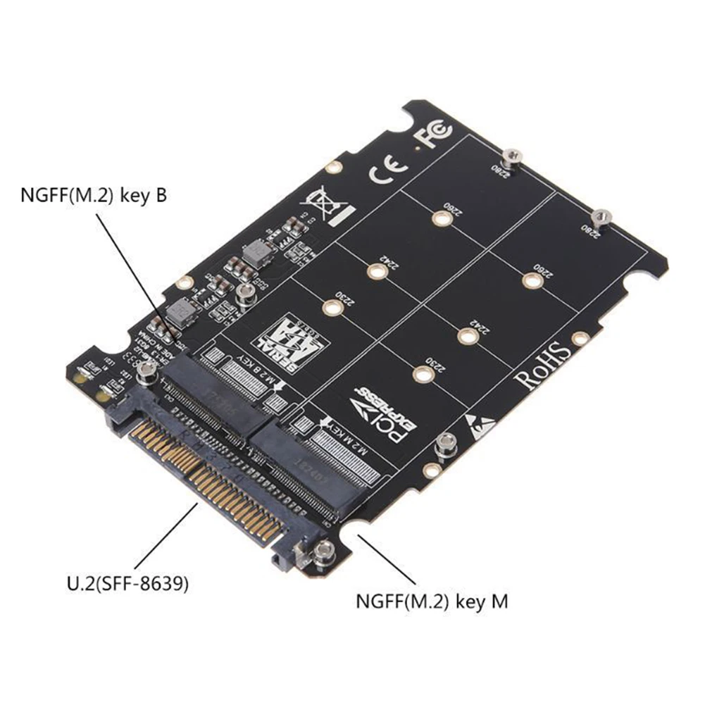 M.2 NVME SSD к U.2 конвертер Поддержка интерфейс полный скорость настольный компьютер аксессуары стабильный адаптер карта добавить на 2 в 1