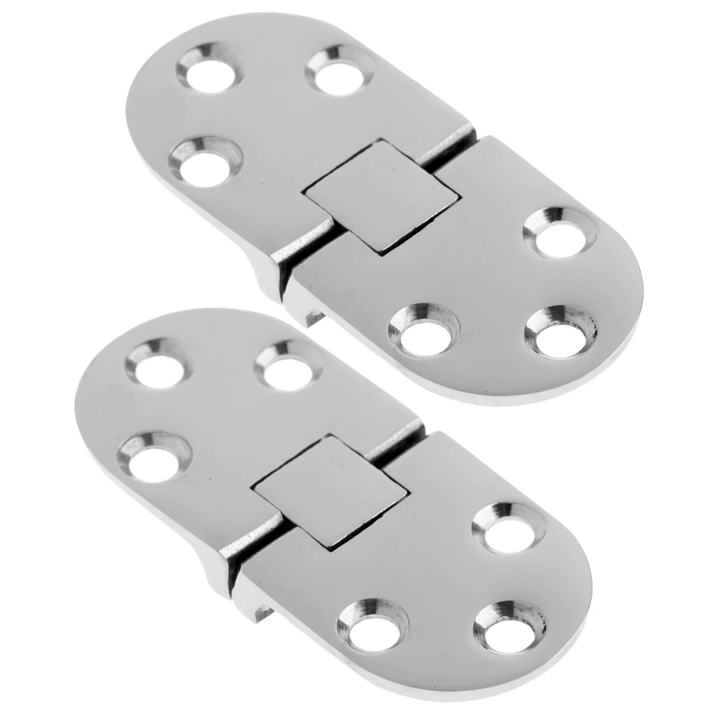 2pcs 316 Stainless Steel Flush Strap Hinge Door Hinge For BoatsMarine