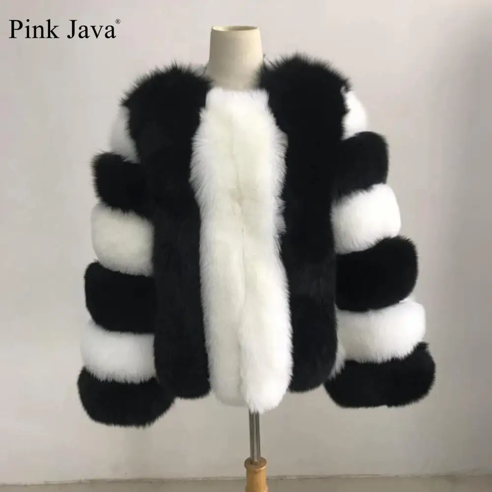 dark green Розовая Java QC19101 шуба из натурального Лисьего меха женская зимняя Толстая Меховая куртка короткое меховое пальто - Цвет: dark green