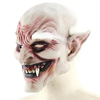 

2020 New Adult Costume Horn Mask White-browed Old Demon Halloween Horror Devil Mask Haunted House Evil Killer