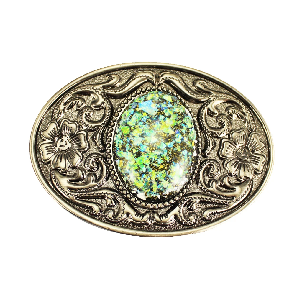 Vintage Boho Hippie Style Belt Buckle Mens Gifts with Gemstone Accessories for Leather Belt