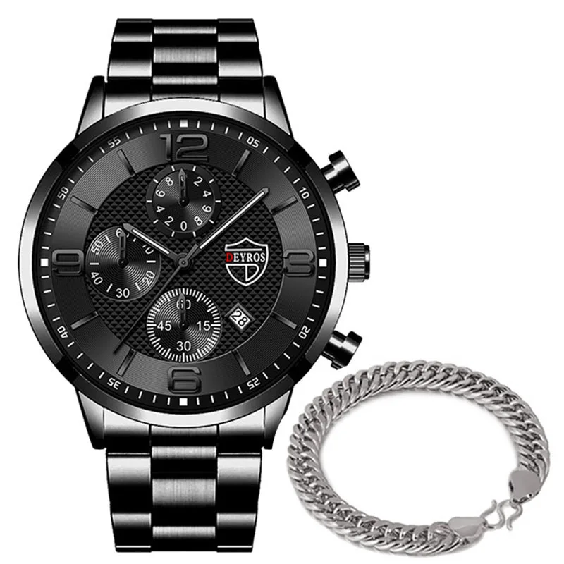 Fashion Men's Sports Watches Stainless Steel Analog Quartz Wristwatch Male Business Luminous Clock Luxury Casual Silver Bracelet 