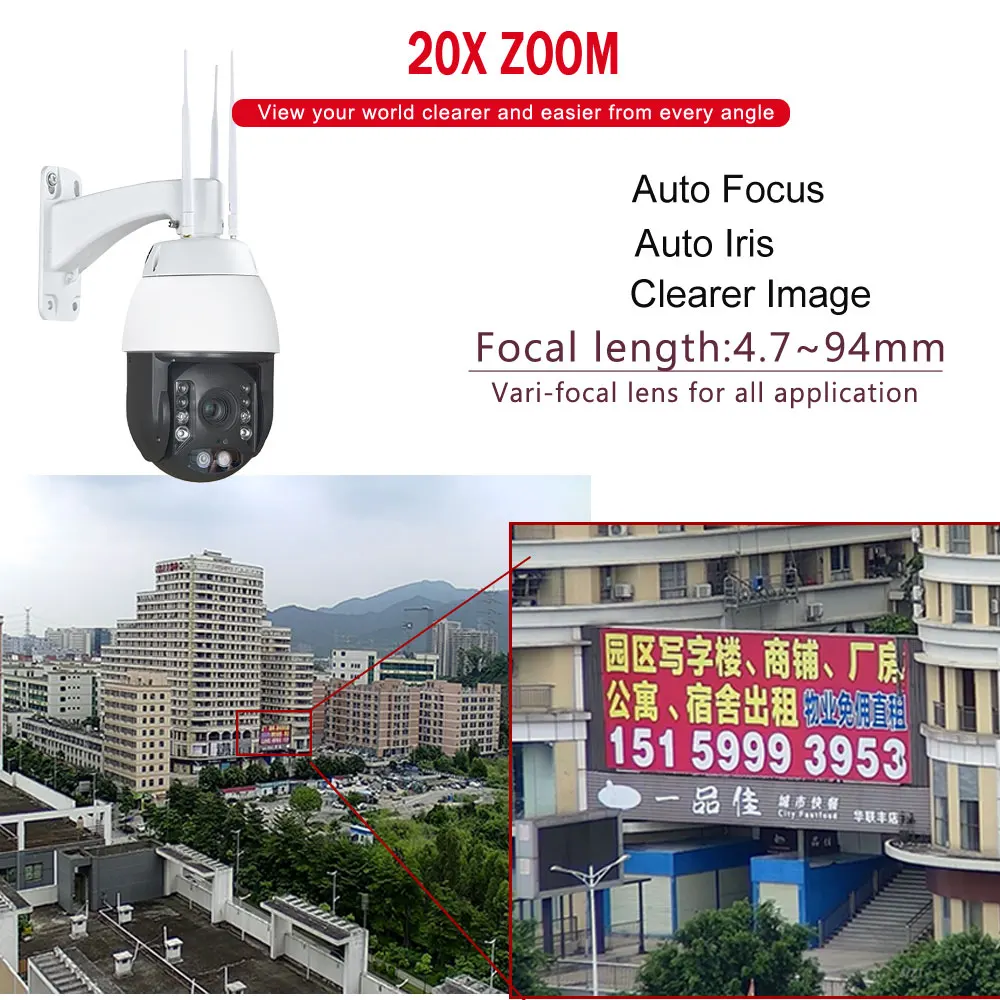 Беспроводная 1080P 3g 4G PTZ камера SIM SD карта Wifi уличная HD ip-камера Pan Tilt 20X Zoom IR 200M P2P мобильный доступ 2 Way Audii