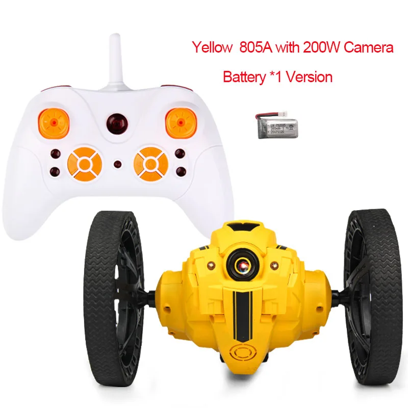 RC автомобиль отказов игрушки 805 прыжки 805A с WI-FI FPV Камера Stunt автомобилей Гибкая колеса вращения светодиодный ночной Светильник RC автомобиль робота - Цвет: 805A-Yellow-1B-200W